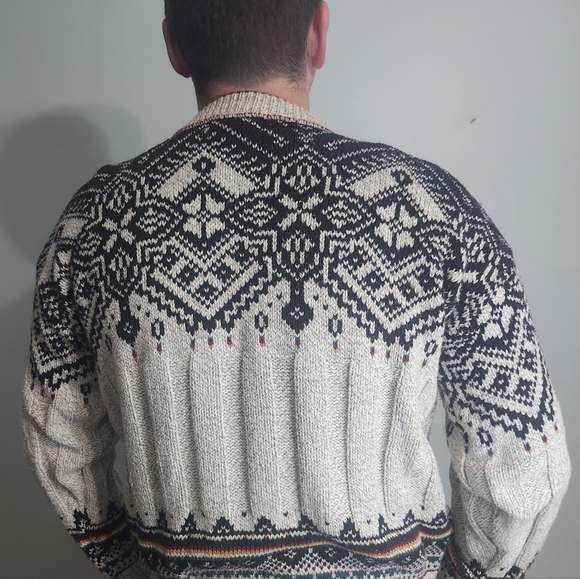 Vintage Hampton Bay USA Wool Fair Isle Sweater Nordic Knit Men’s XL - Picture 8 of 8